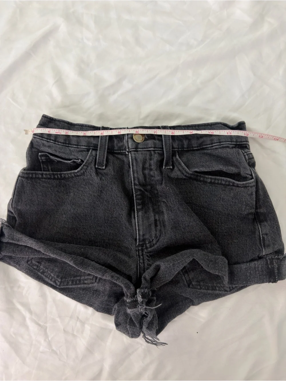 Universal Thread Black High-Waist Jean Shorts with Tie Hem
